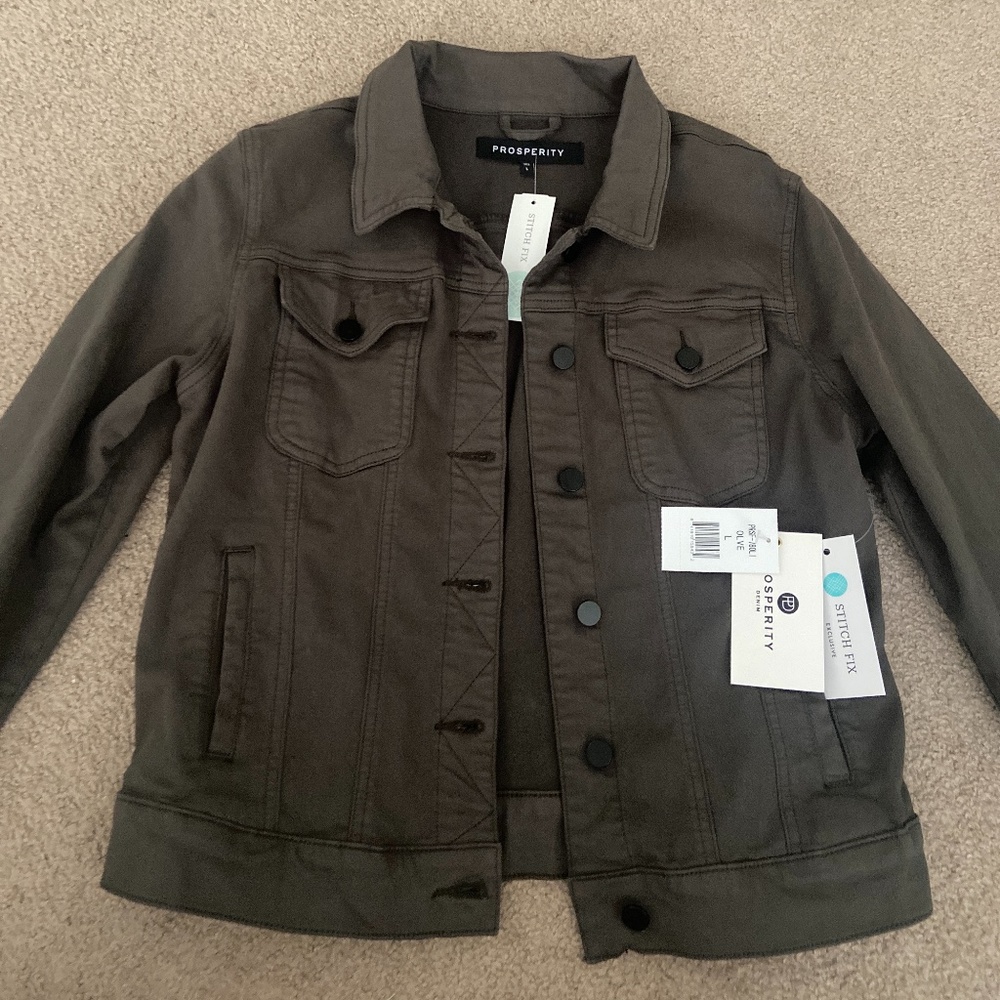 Prosperity Olive Denim Jacket